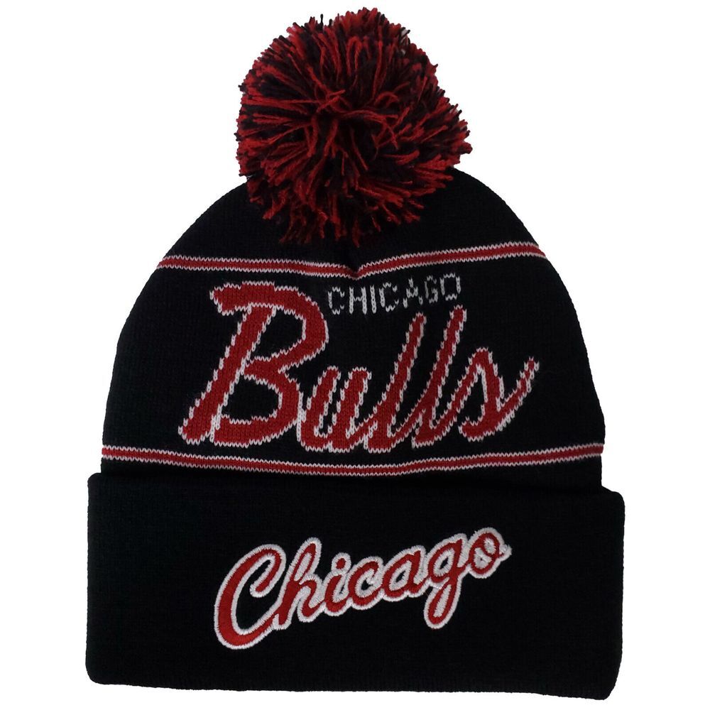 Chicago Bulls Mitchell & Ness NBA Knit Hat Beanie Cap 3D Logo Jacquard Logo NWT